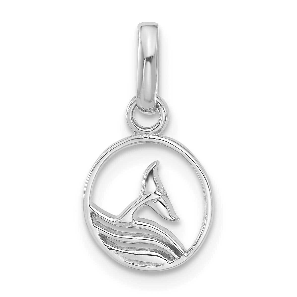 Whale/Dolphin Tail Circle Pendant Sterling Silver Rhodium-Plated QC11366 by Men&#39;s Jewelry and Acces…