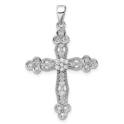 CZ Cross Pendant Sterling Silver Rhodium-Plated QC11410 by Men&#39;s Jewelry and Accessories, MPN: QC11…