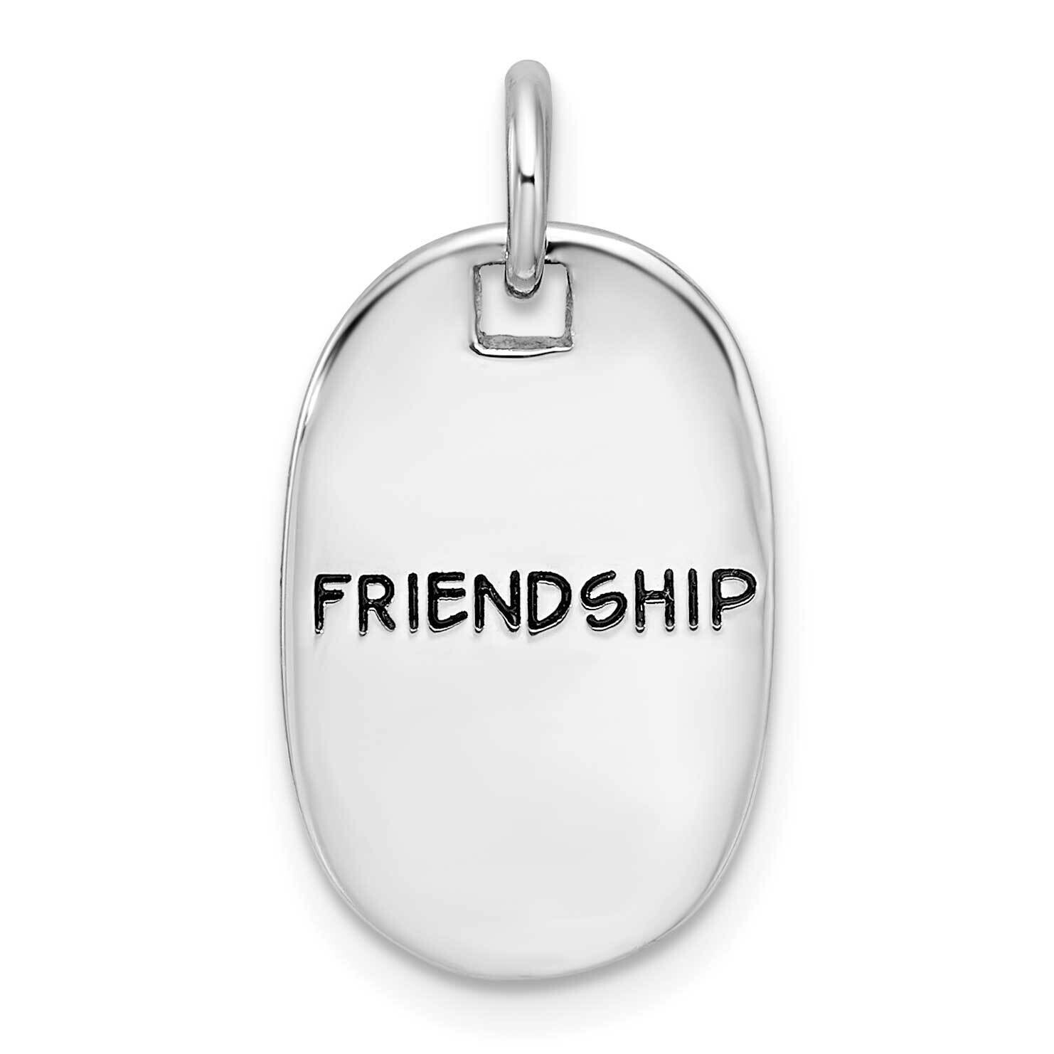 Rh-Plated Antiqued Friendship Express Kindness Pendant Sterling Silver QC11301, MPN: QC11301,