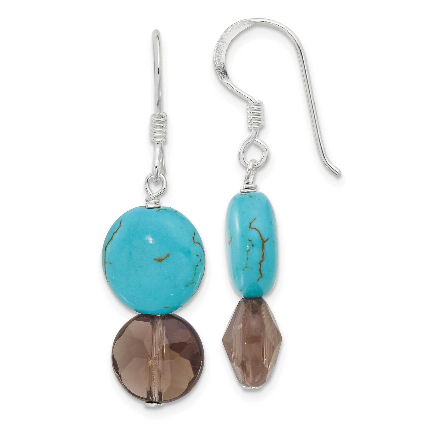 Quarts Recon Magnesite Shepherd Hook Earrings Sterling Silver QE16692, MPN: QE16692,