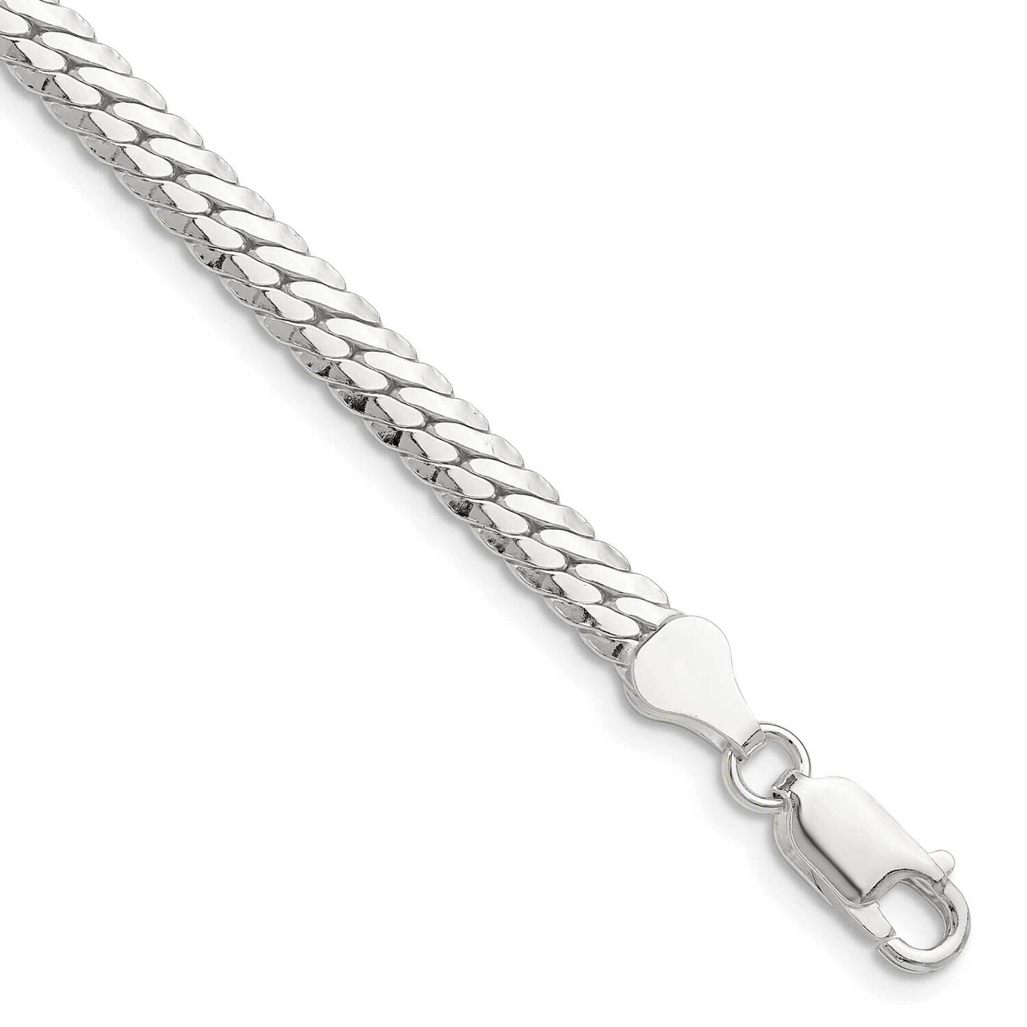 5.1mm Double Oval Flat Chain 7 Inch Sterling Silver Polished QDOF100-7, MPN: QDOF100-7,