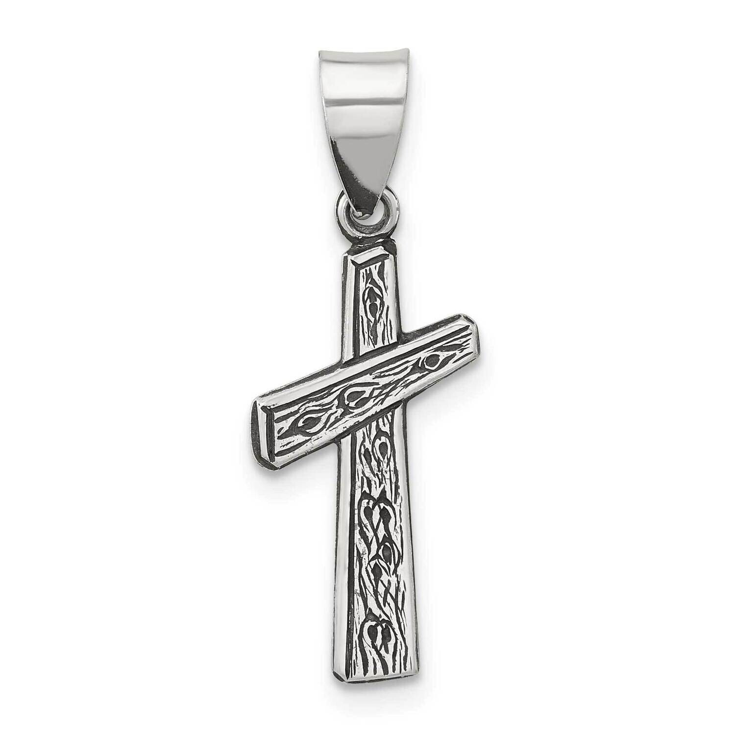 Antiqued Solid Textured Cross Pendant Sterling Silver QC11421 by Men&#39;s Jewelry and Accessories, MPN…