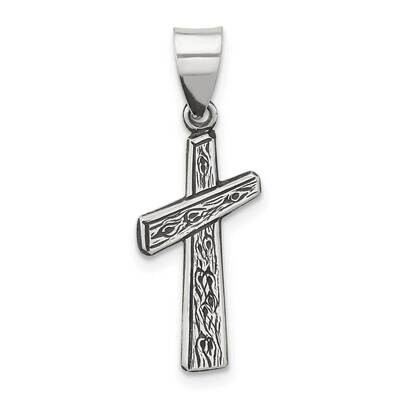 Antiqued Solid Textured Cross Pendant Sterling Silver QC11421 by Men&#39;s Jewelry and Accessories, MPN…