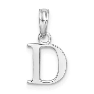 Polished Block Initial -D- Pendant Sterling Silver Rhodium-Plated QC9792D, MPN: QC9792D, 6372181820…