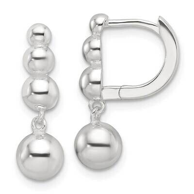 E-Coating Beaded Dangle Earrings Sterling Silver QE17027, MPN: QE17027,