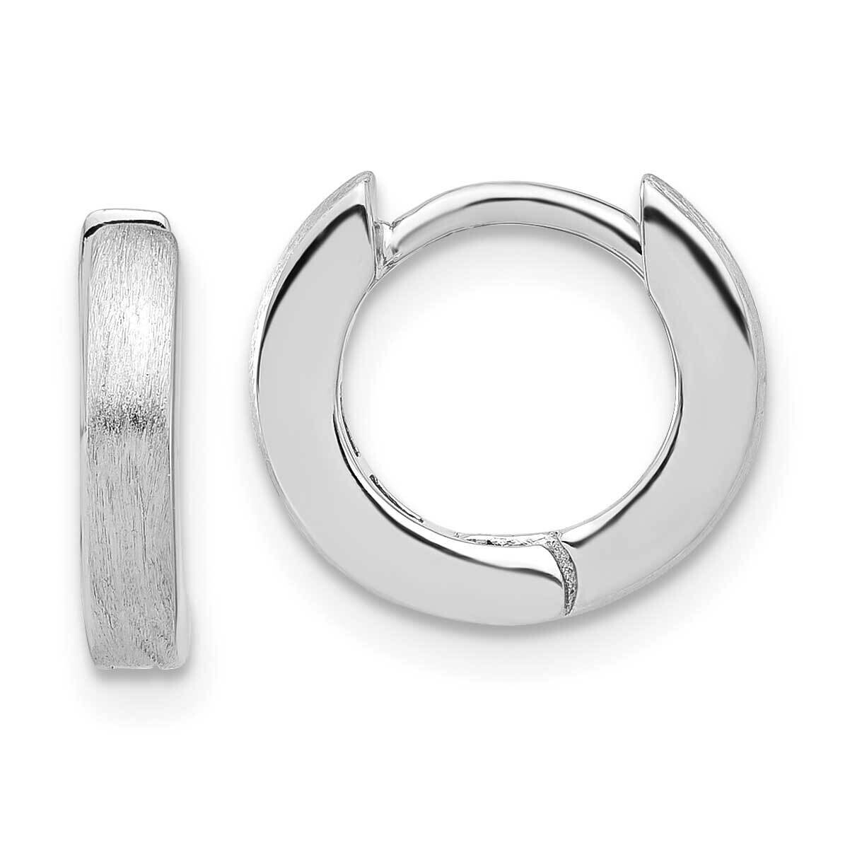 Brushed 3X13mm Hinged Hoop Earrings Sterling Silver Rhodium-Plated QE16969, MPN: QE16969,