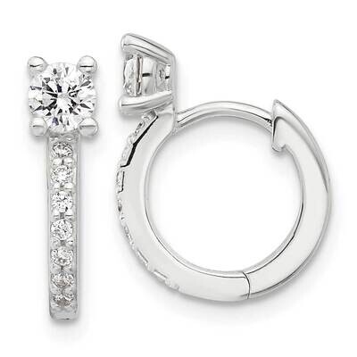 E-Coated CZ Hinged Hoop Earrings Sterling Silver QE17175, MPN: QE17175,