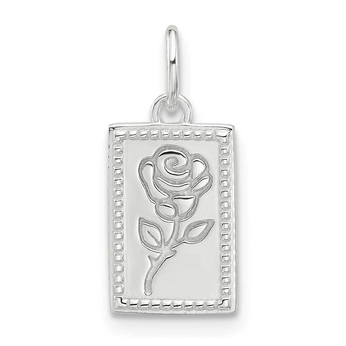 E-Coated Rose Charm Sterling Silver QC11318, MPN: QC11318,