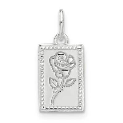 E-Coated Rose Charm Sterling Silver QC11318, MPN: QC11318,