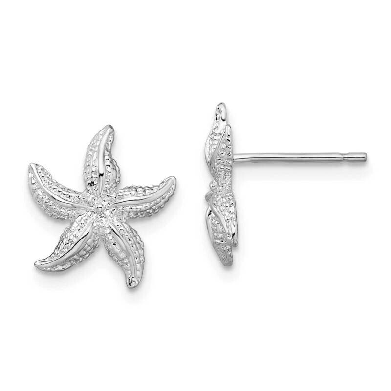 Starfish Post Earrings Sterling Silver Polished QE15486, MPN: QE15486, 637218164547