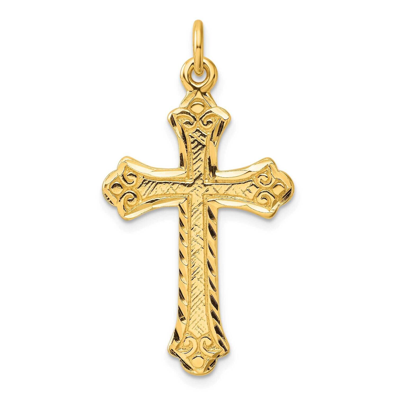 Gold-Tone Polished Diamond-Cut Cross Pendant Sterling Silver QC7251GP by Men&#39;s Jewelry and Accessor…