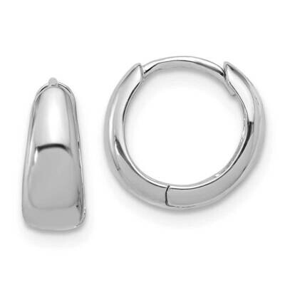 12X5mm Huggie Hoop Earrings Sterling Silver Rhodium-Plated QE16970, MPN: QE16970,