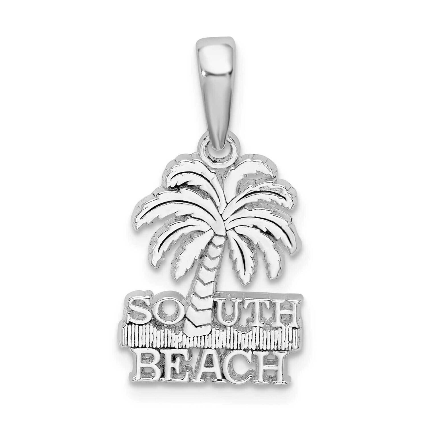 South Beach Palm Tree Pendant Sterling Silver Polished QC9944, MPN: QC9944, 637218150465