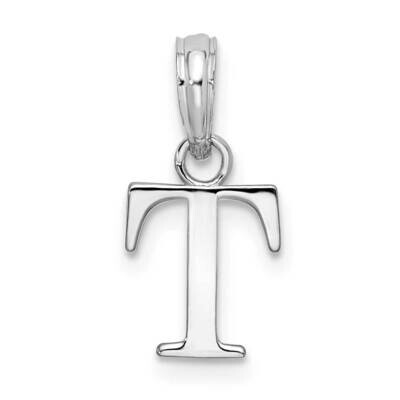 Polished Block Initial -T- Pendant Sterling Silver Rhodium-Plated QC9792T, MPN: QC9792T, 6372181822…