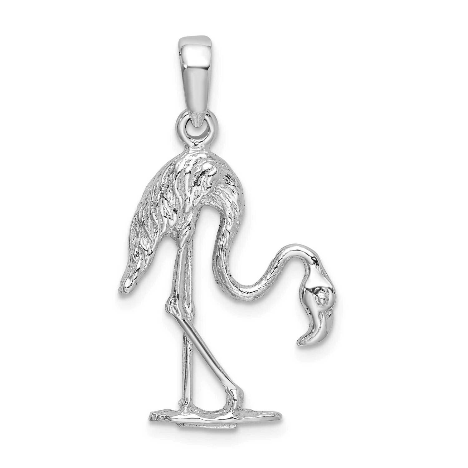3D Flamingo Pendant Sterling Silver Polished QC9861, MPN: QC9861, 637218146338