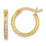 18K Gold-Plated Diamond Mystique Hoop Earrings Sterling Silver QDF202, MPN: QDF202,