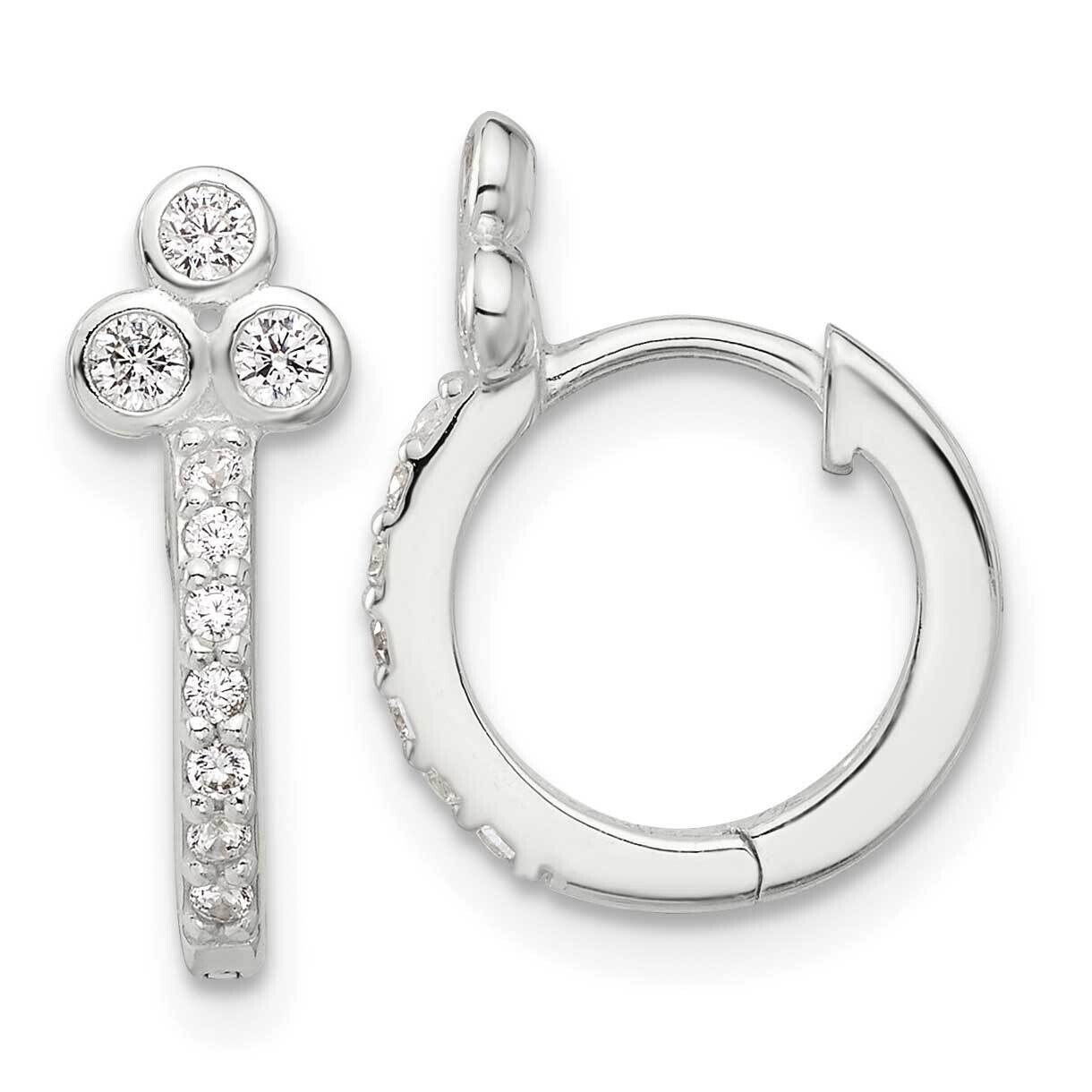 E-Coated CZ Hinged Hoop Earrings Sterling Silver QE17191, MPN: QE17191,