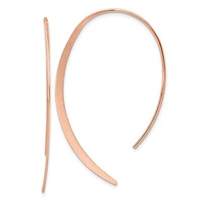 .50 Micron 18K Rose Gold Plated Brushed Lasered Threader Earrings Sterling Silver QE17055RP, MPN: Q…
