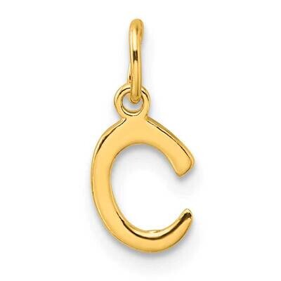 Gold-Tone Polished Letter C Initial Charm Sterling Silver QC6511CGP, MPN: QC6511CGP,