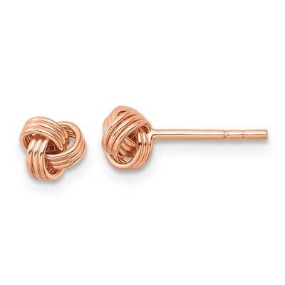 Rose-Tone Polished Love Knot Post Earrings Sterling Silver QE14620RP, MPN: QE14620RP,