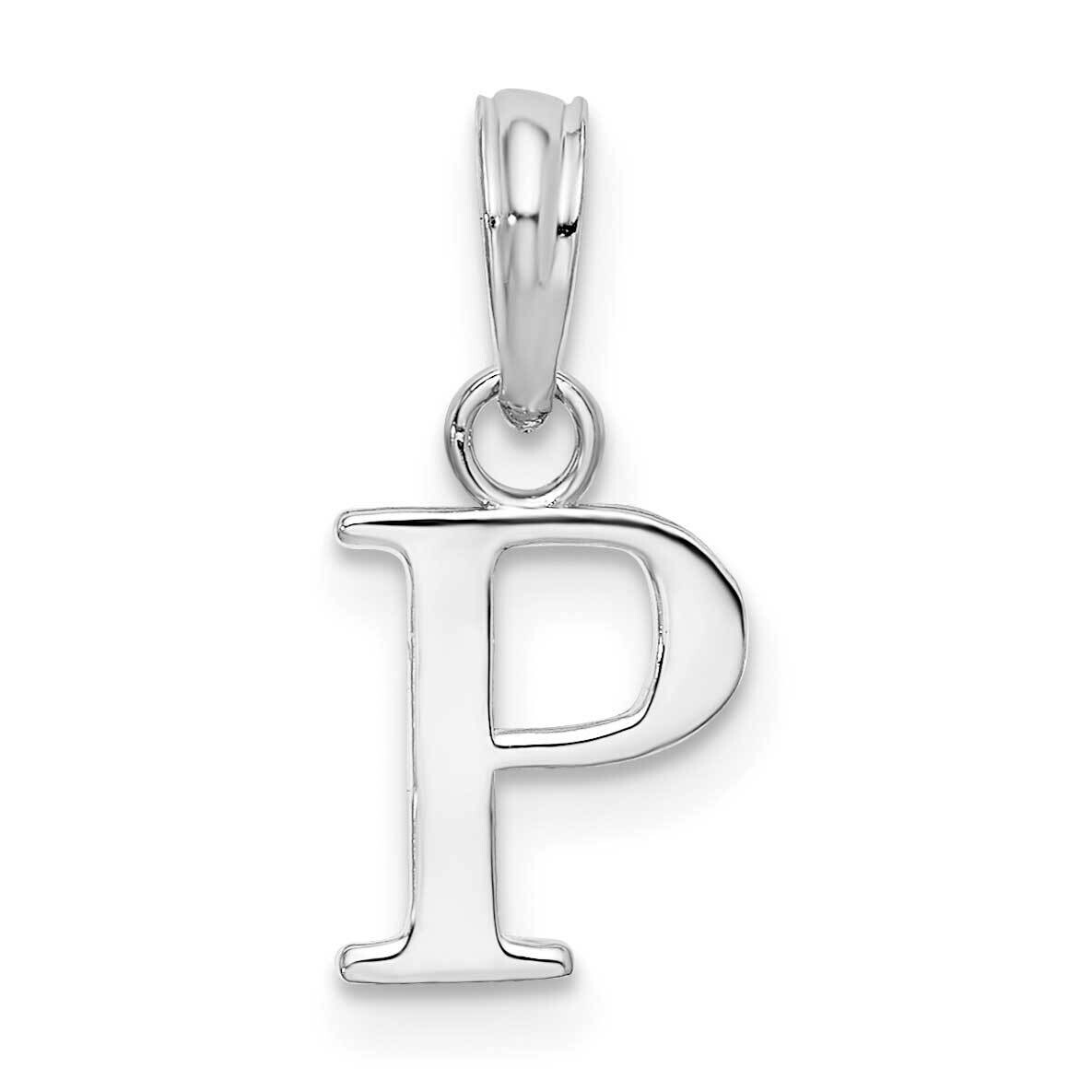 Polished Block Initial -P- Pendant Sterling Silver Rhodium-Plated QC9792P, MPN: QC9792P, 6372181821…