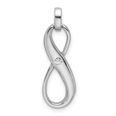 CZ Infinity Symbol Pendant Sterling Silver Rhodium-Plated QC11292, MPN: QC11292,