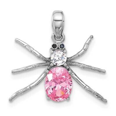 Multi-Color CZ Spider Pendant Sterling Silver Rhodium-Plated QC11372, MPN: QC11372,