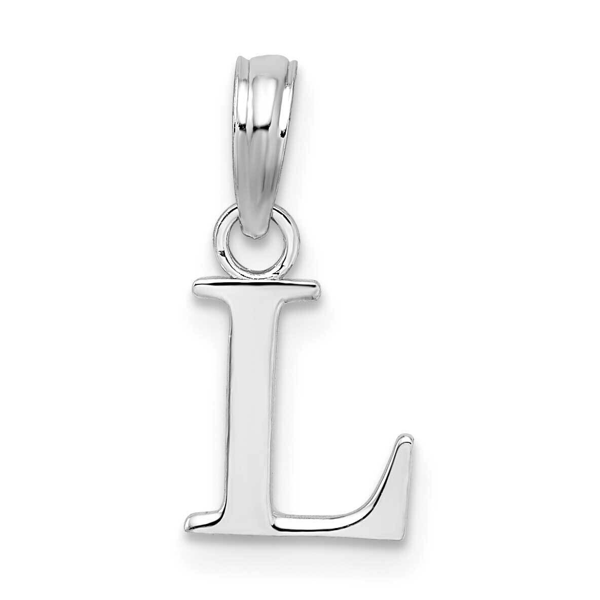 Polished Block Initial -L- Pendant Sterling Silver Rhodium-Plated QC9792L, MPN: QC9792L, 6372181821…
