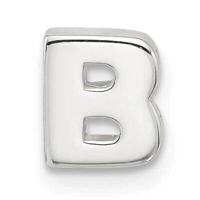 E-Coated Letter B Slide Charm Sterling Silver QC11488B, MPN: QC11488B,