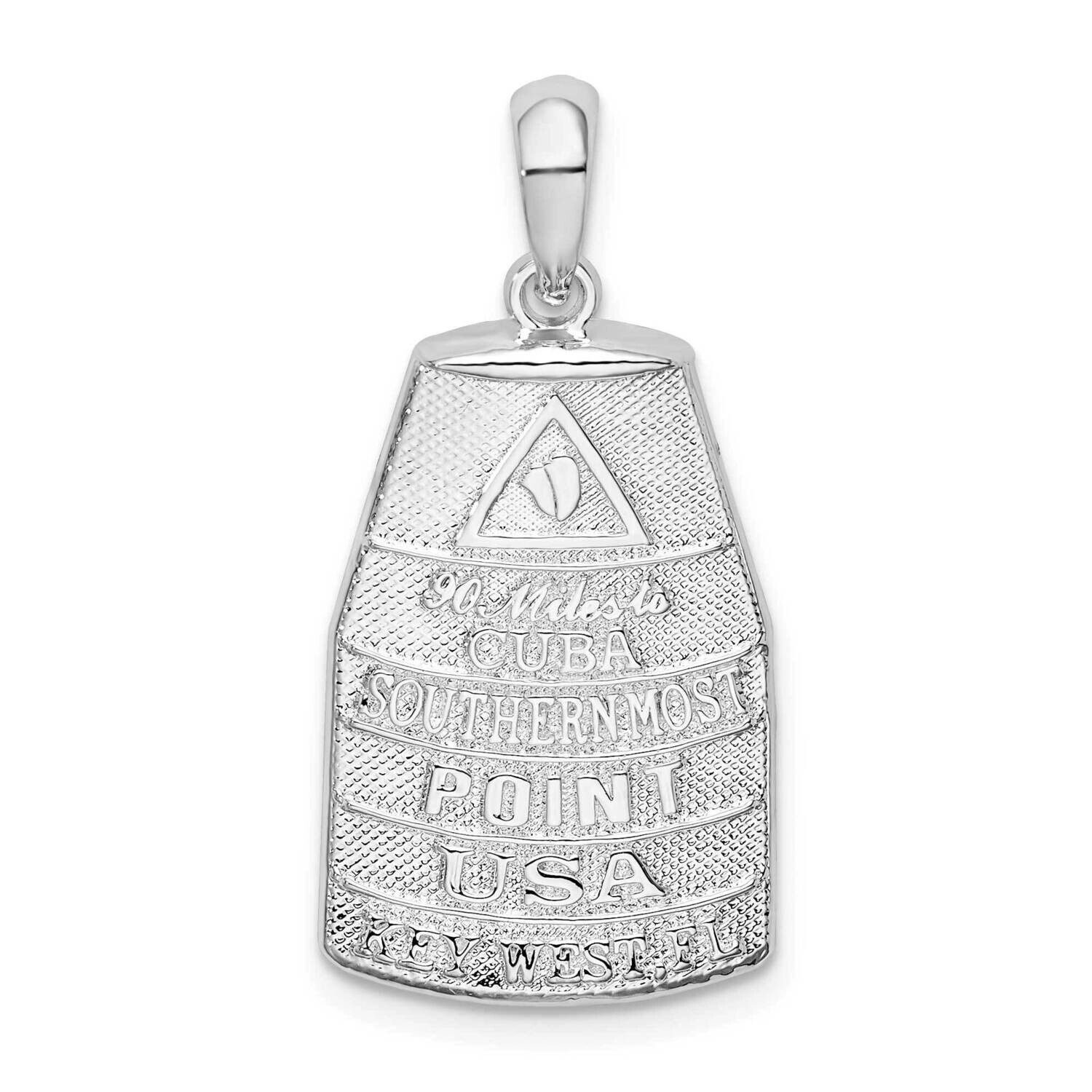 Large Key West Usa Pendant Sterling Silver Polished QC9920, MPN: QC9920, 637218148561