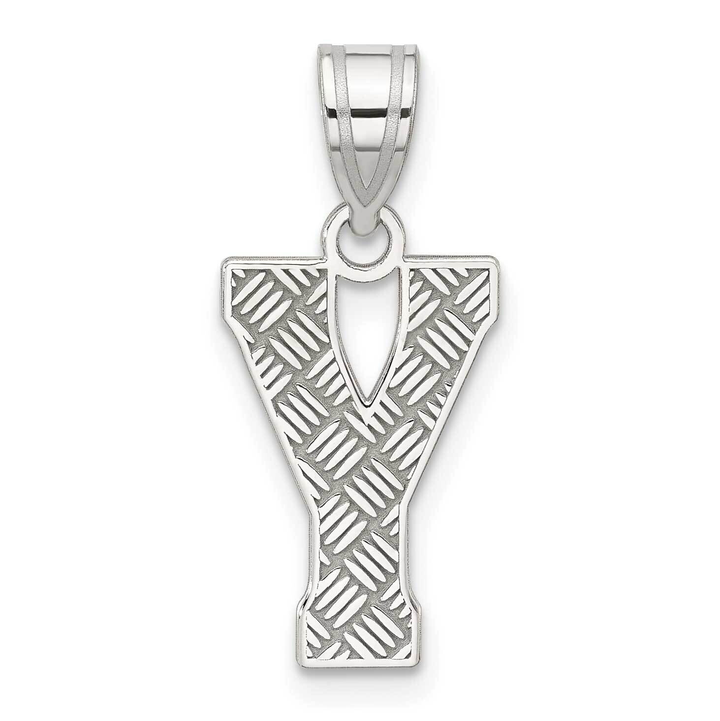 Letter Y Initial Pendant Sterling Silver Rhodium-Plated QC2762Y, MPN: QC2762Y,