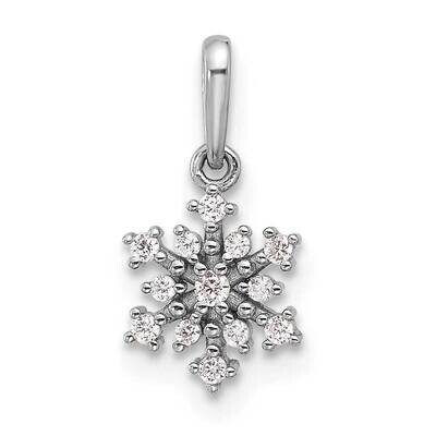Polished CZ Snowflake Pendant Sterling Silver Rhodium-Plated QC11309, MPN: QC11309,
