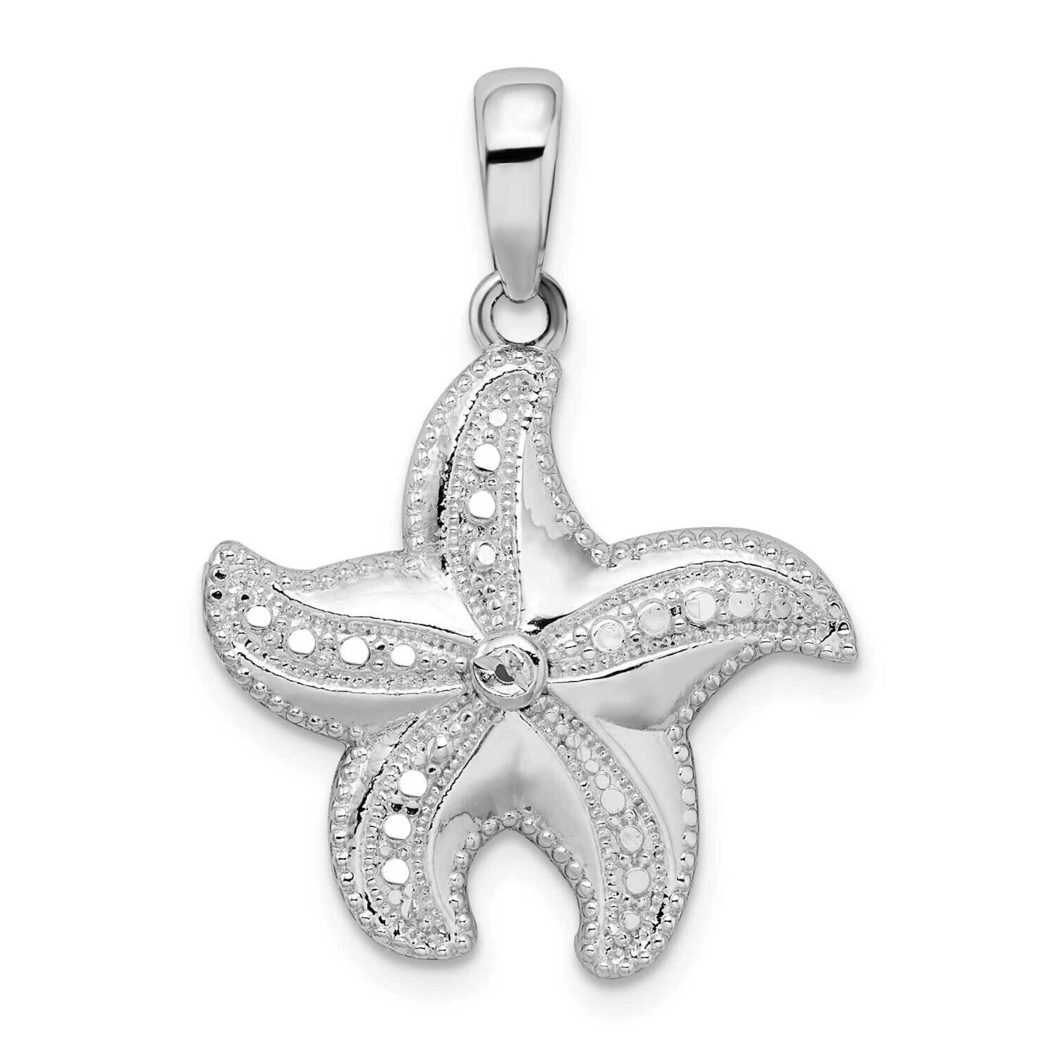 Diamond-Cut Starfish Pendant Sterling Silver Polished QC9815, MPN: QC9815, 637218145867
