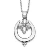 Horseshoe Ash Holder 18 Inch Necklace Sterling Silver Rhodium-Plated QC9748-18, MPN: QC9748-18, 191…