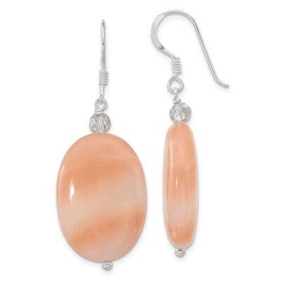 Aventurine Crystal Dangle Shepherd Hook Earrings Sterling Silver QE16668, MPN: QE16668,