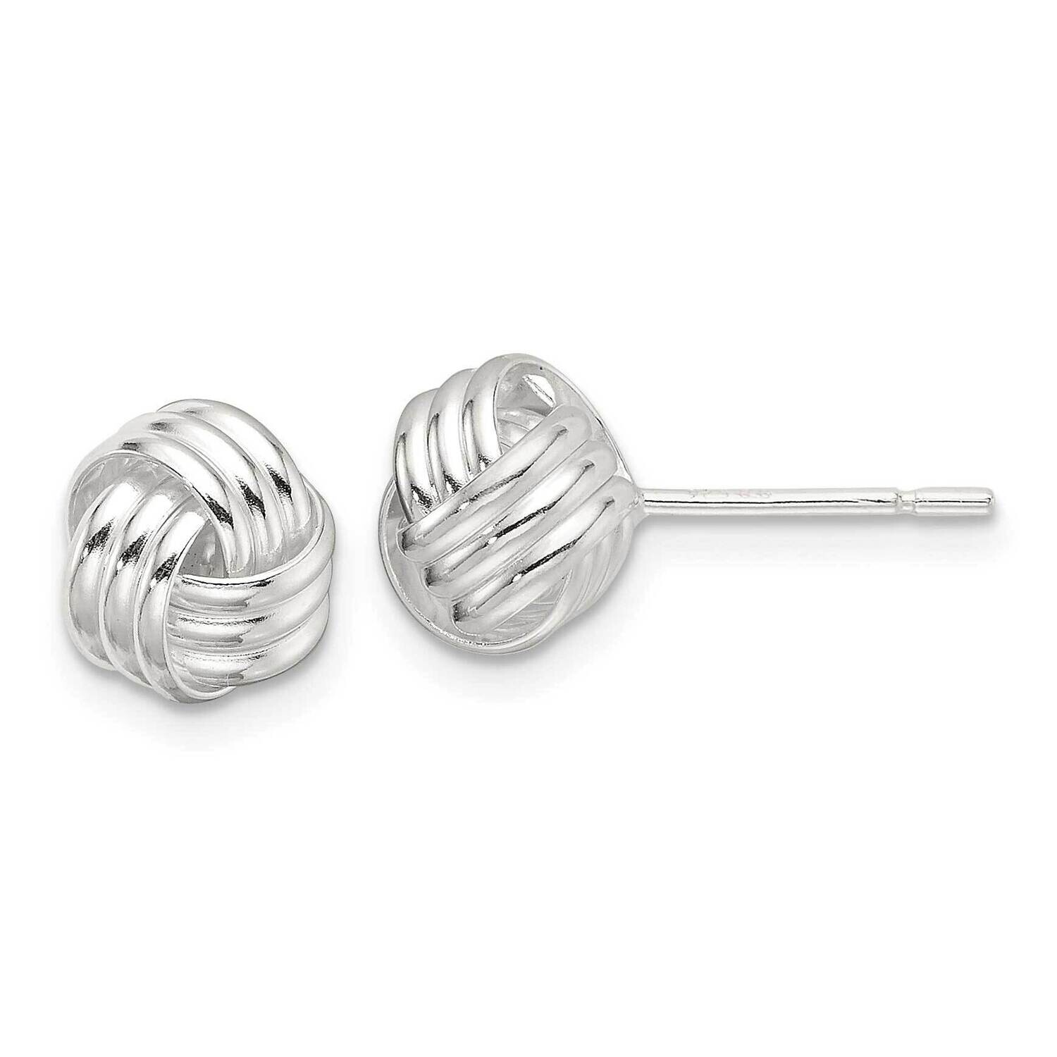 Love Knot Post Earrings Sterling Silver Polished QE17472, MPN: QE17472,