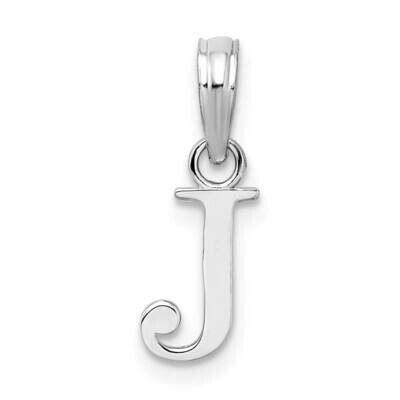 Polished Block Initial -J- Pendant Sterling Silver Rhodium-Plated QC9792J, MPN: QC9792J, 6372181821…