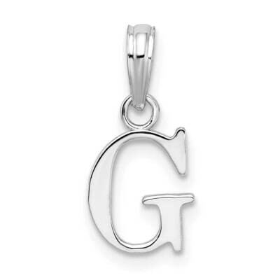 Polished Block Initial -G- Pendant Sterling Silver Rhodium-Plated QC9792G, MPN: QC9792G, 6372181821…