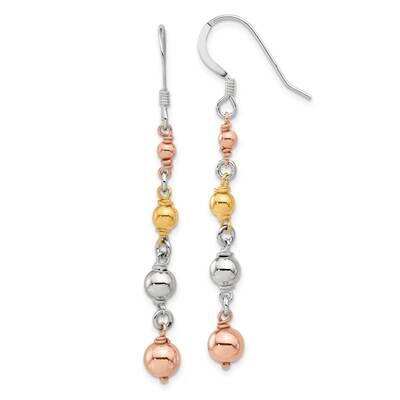 Rose Gold-Tone Beaded Dangle Earrings Sterling Silver QE17029, MPN: QE17029,