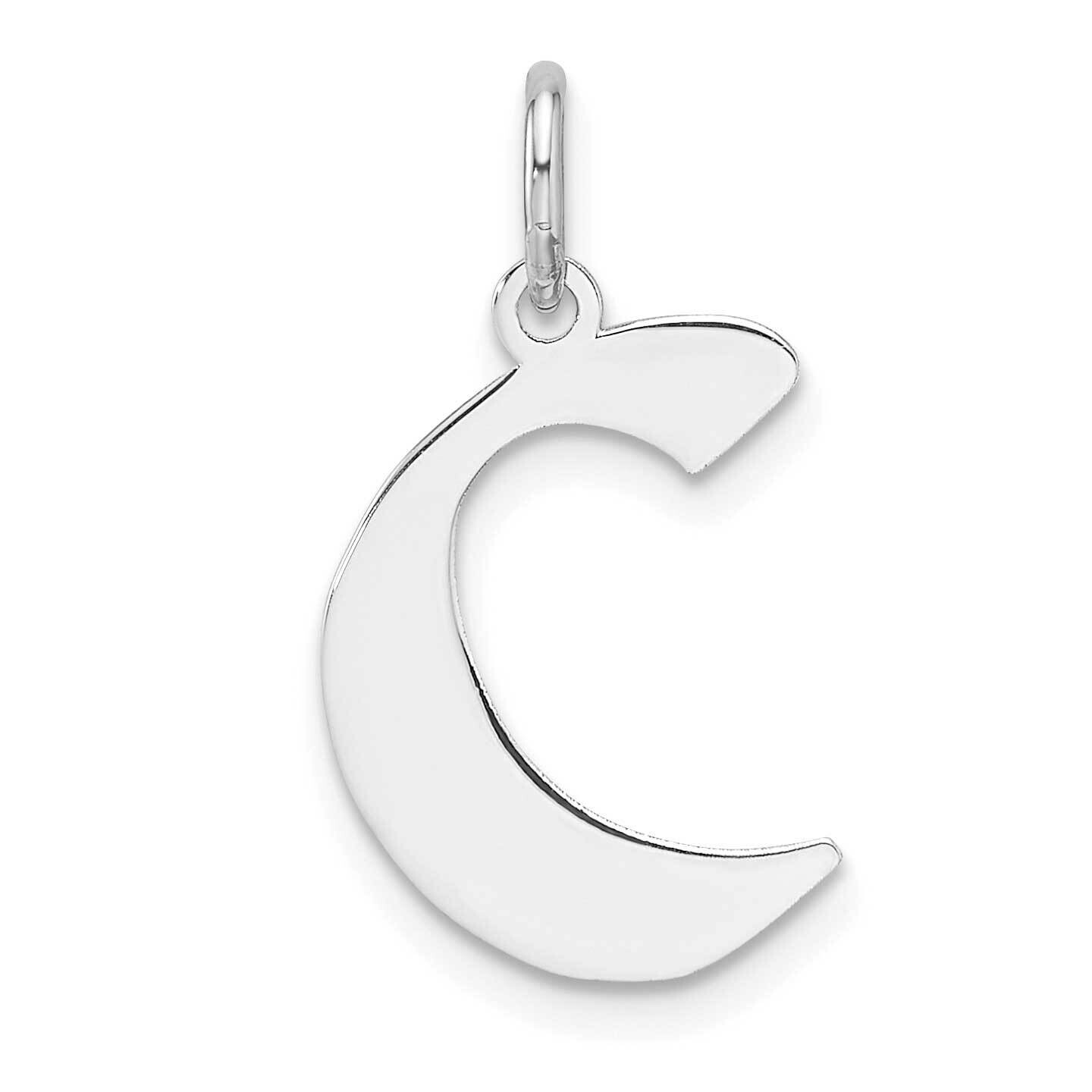 Small Artisan Block Letter C Initial Charm Sterling Silver Rhodium-Plated QC11256C