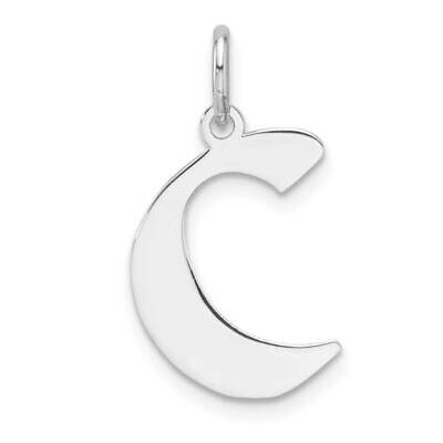 Small Artisan Block Letter C Initial Charm Sterling Silver Rhodium-Plated QC11256C, MPN: QC11256C,