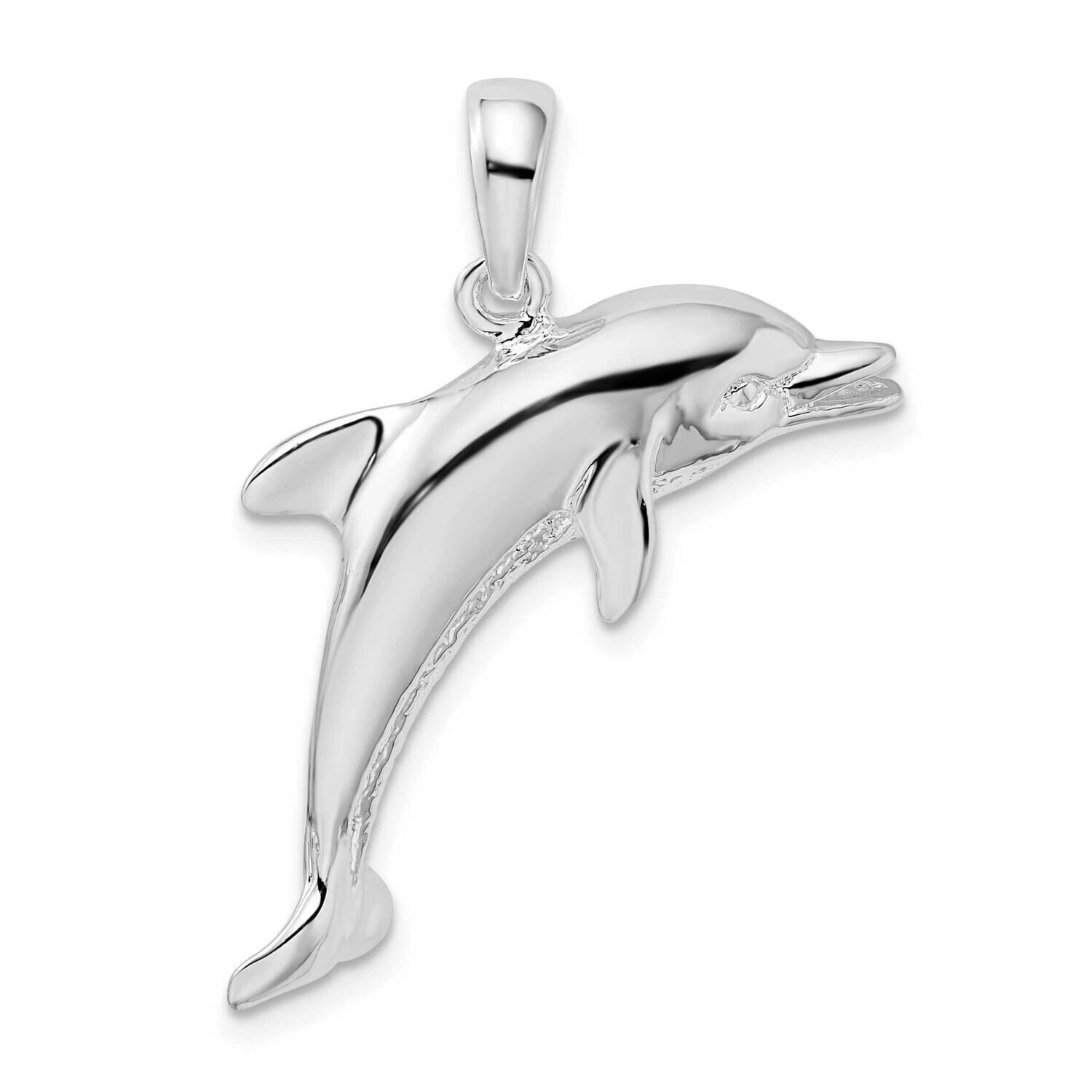Jumping Dolphin Pendant Sterling Silver Polished QC9989, MPN: QC9989, 637218153978