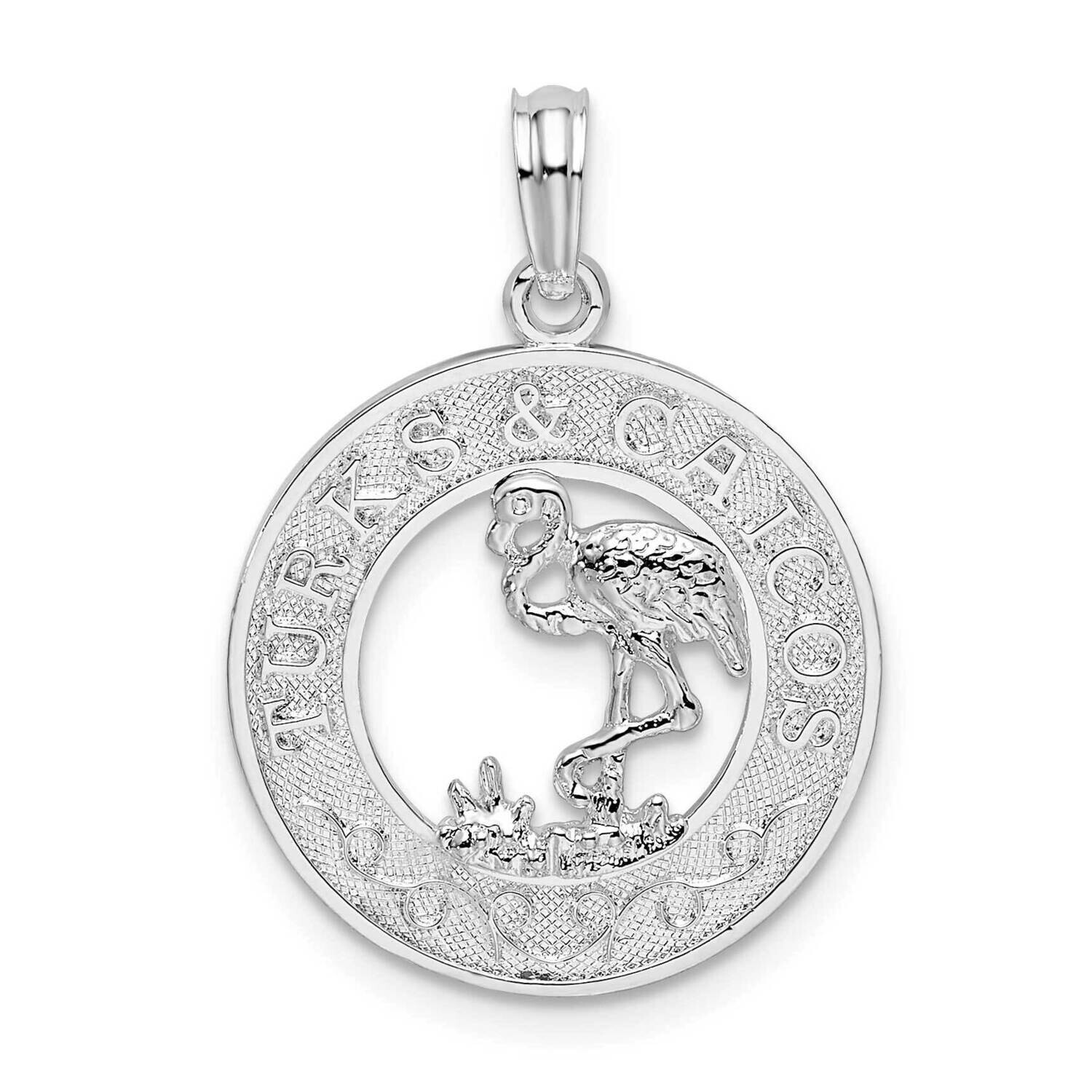 Textured Turks Caicos Flamingo Pendant Sterling Silver QC9977, MPN: QC9977, 637218153183