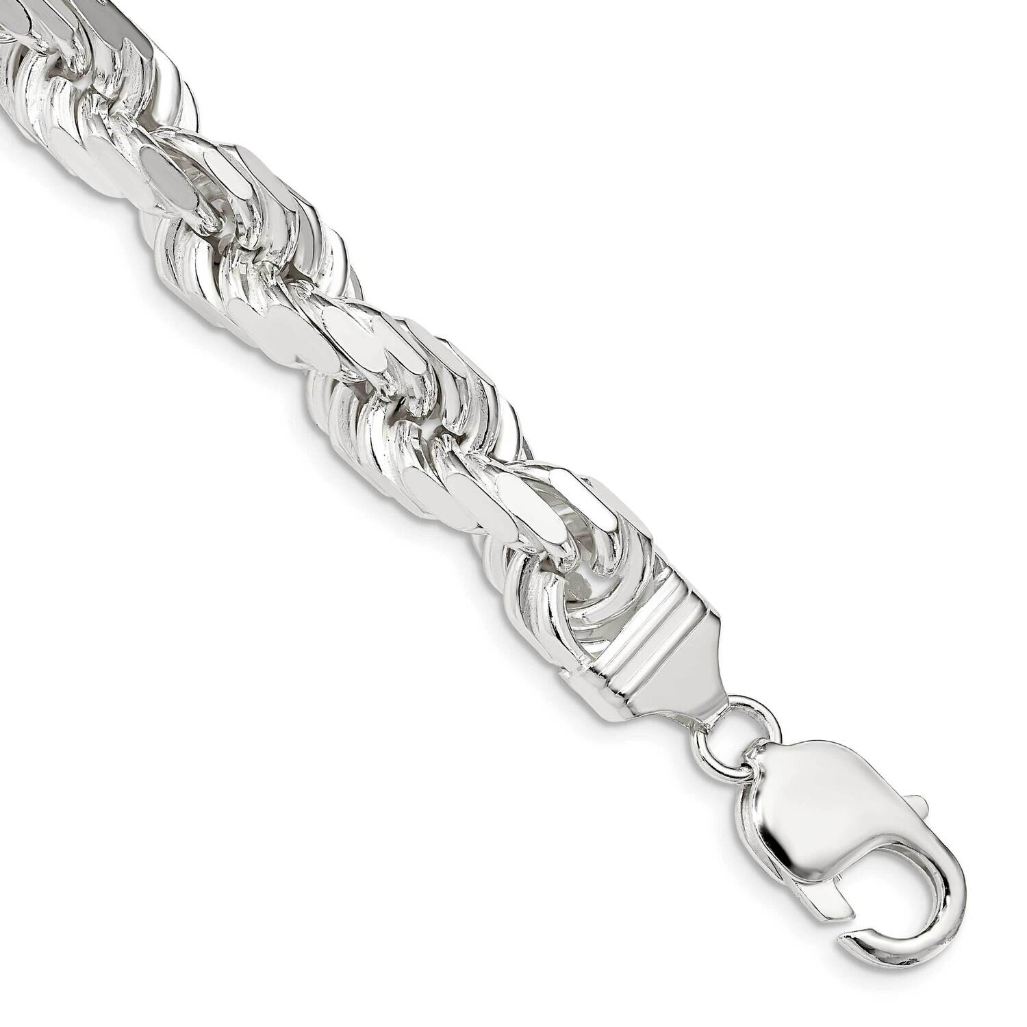 9.5mm Diamond-Cut Rope Chain 10 Inch Sterling Silver QDC200-10