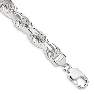 9.5mm Diamond-Cut Rope Chain 10 Inch Sterling Silver QDC200-10, MPN: QDC200-10,