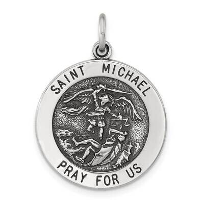 Solid Antiqued St Michael Pendant Sterling Silver QC11465 by Men&#39;s Jewelry and Accessories, MPN: QC…