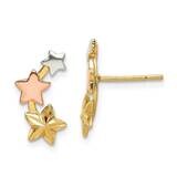 Flash Yellow Rose Gold Plated Star Earrings Sterling Silver QE14510, MPN: QE14510, 191101922114