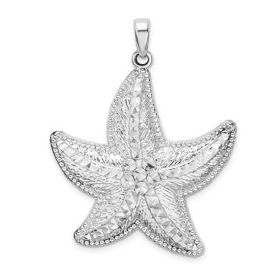 Diamond-Cut Large Starfish Pendant Sterling Silver Polished QC9812, MPN: QC9812, 637218145836