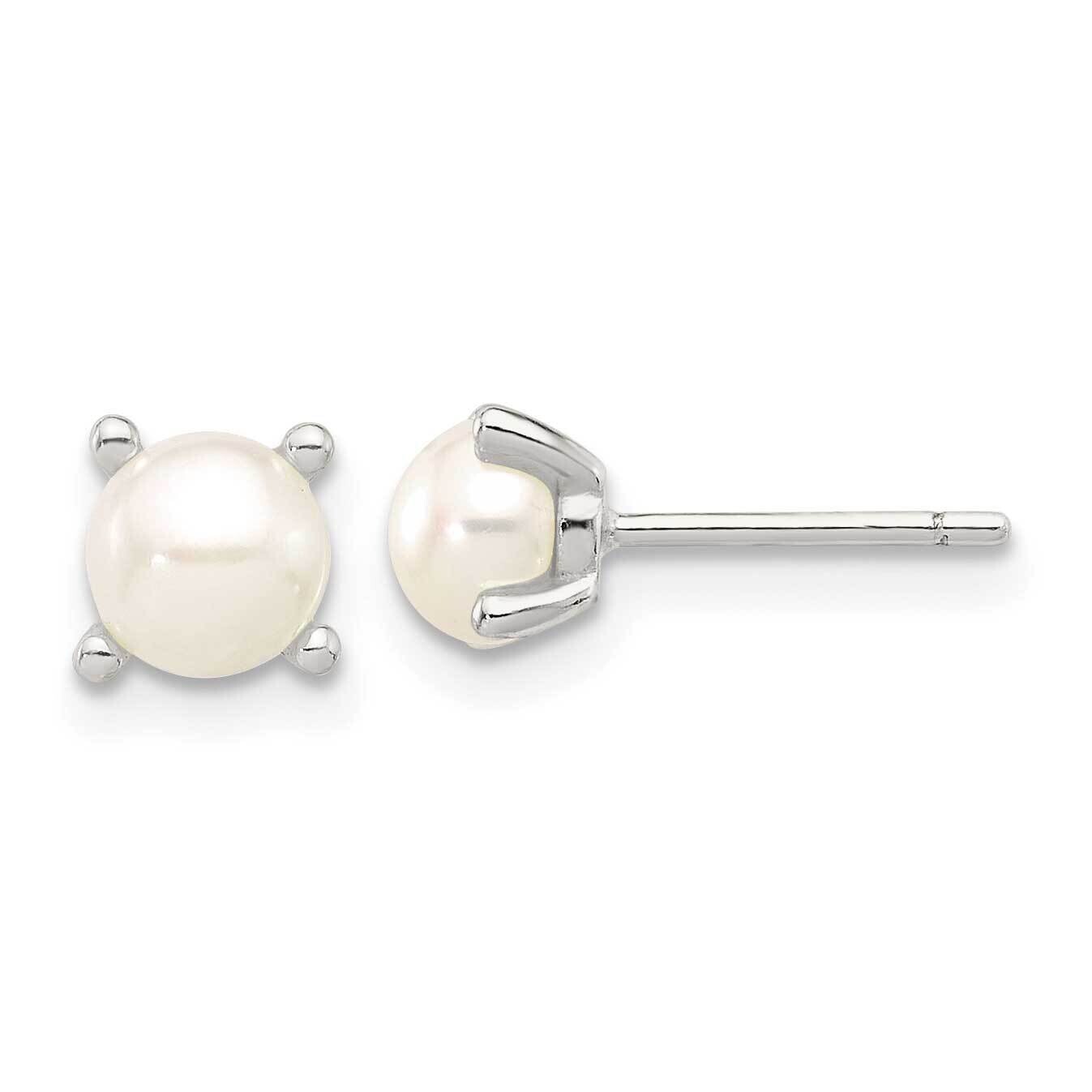 E-Coating 5mm Fwc Pearl Post Earrings Sterling Silver QE17209, MPN: QE17209,