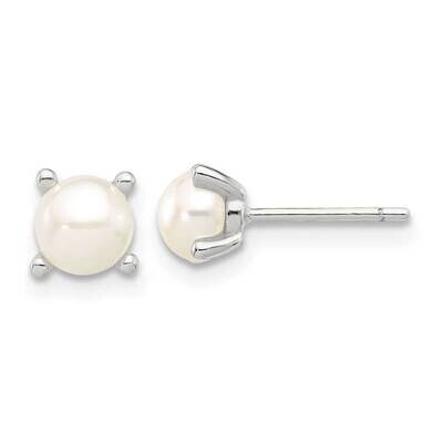 E-Coating 5mm Fwc Pearl Post Earrings Sterling Silver QE17209, MPN: QE17209,